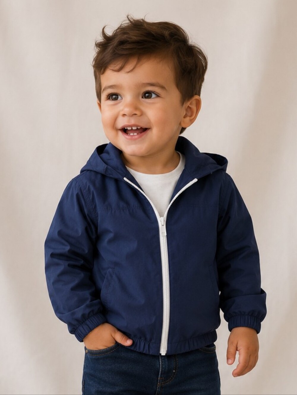 Old Navy Kids Navy Blue Water Resistant Hooded Windbreaker Jacket 5T 833532-00-1